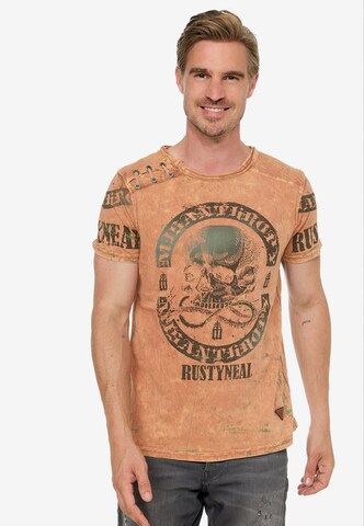 Rusty Neal Shirt in Oranje: voorkant