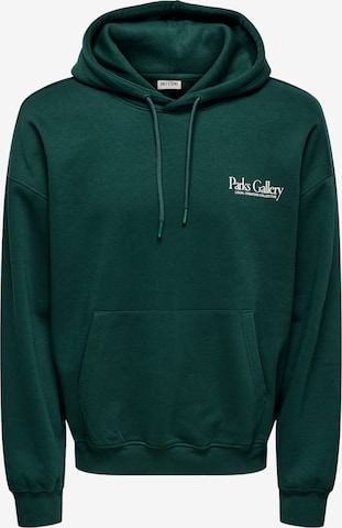 Only & Sons Sweatshirt 'GALLERY' in Green: front