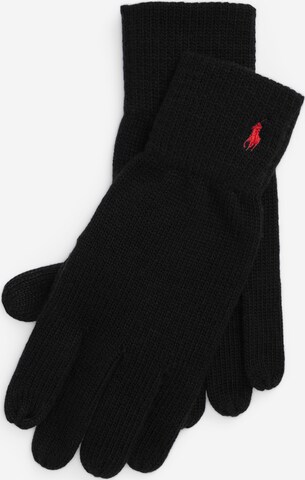 Polo Ralph Lauren Full Finger Gloves in Black: front