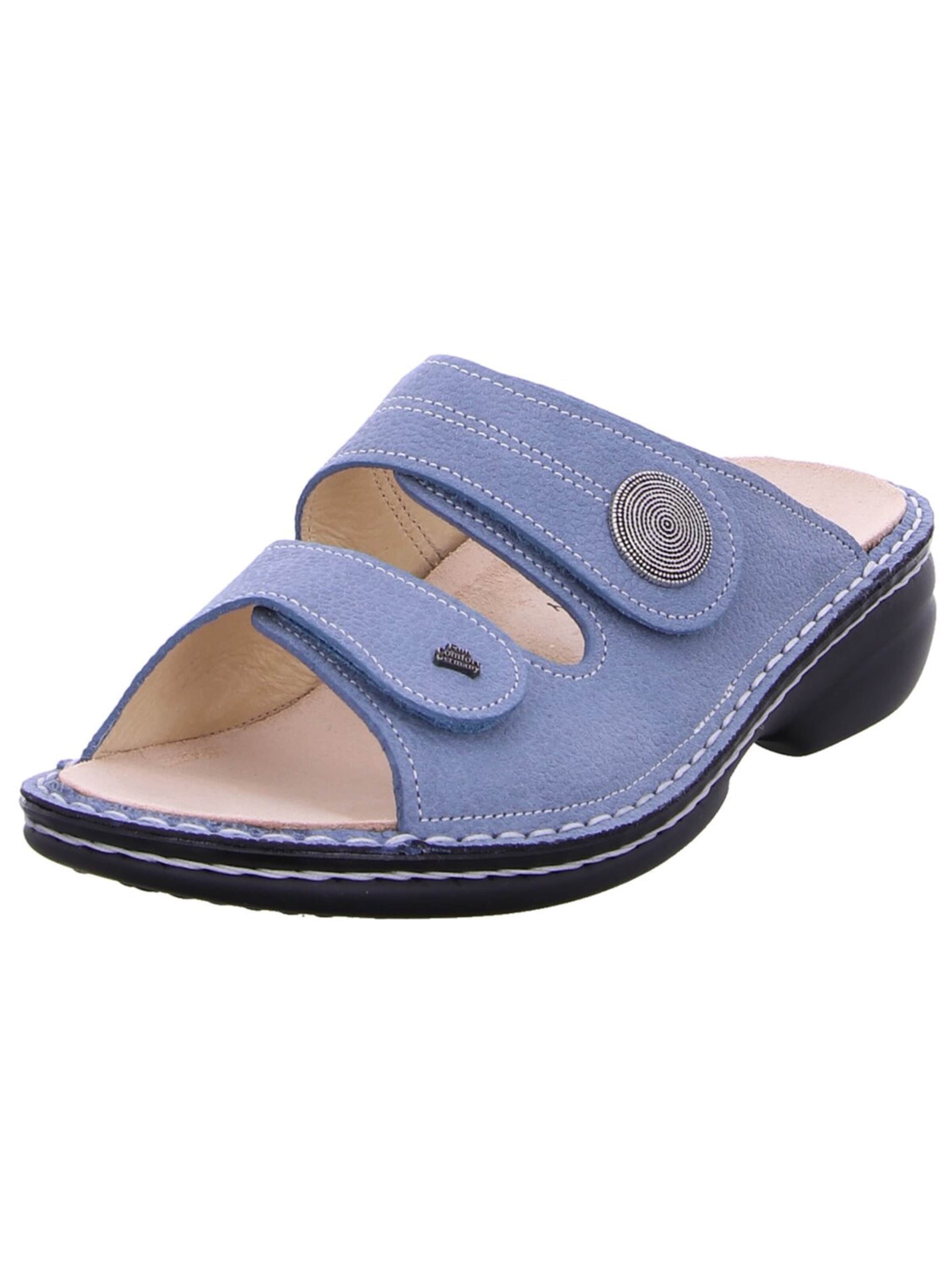 Finn Comfort - Zapatos abiertos 'Pantolette Damen 02550-834214-834214 Rauleder in blau' en azul: frente