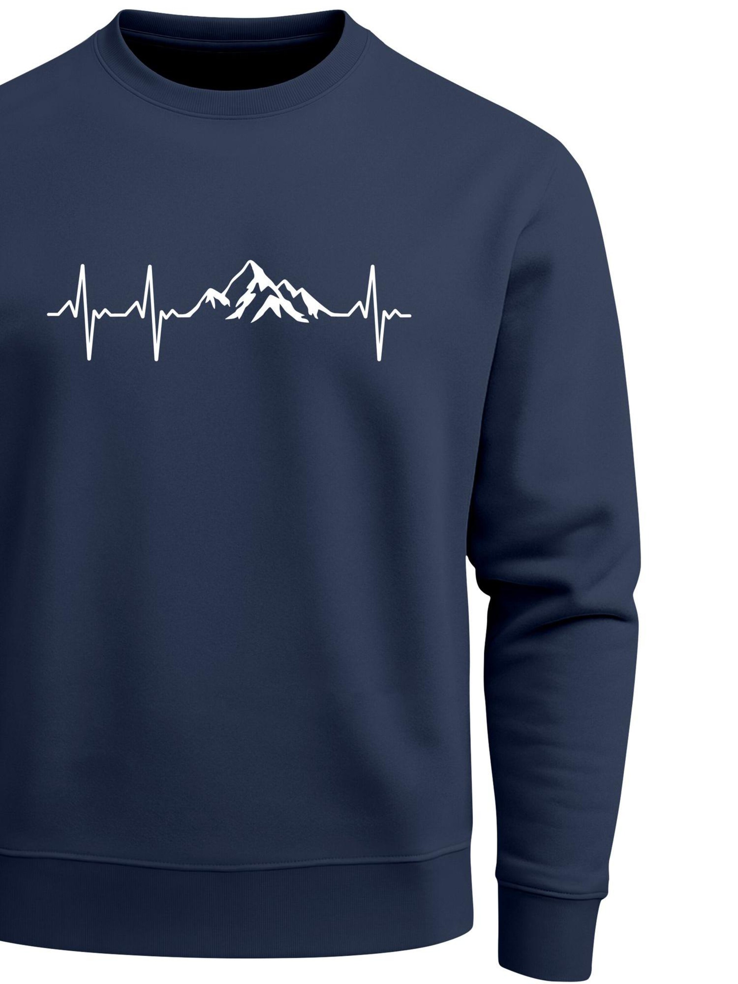 Neverless Sweatshirt 'Berg Herzschlag' in Blue