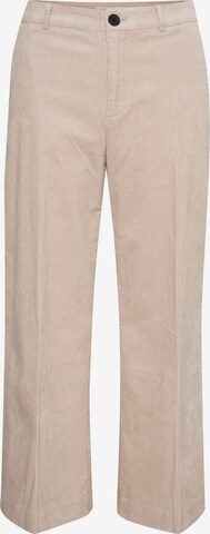 Part Two Wide leg Pleated Pants in Beige: front