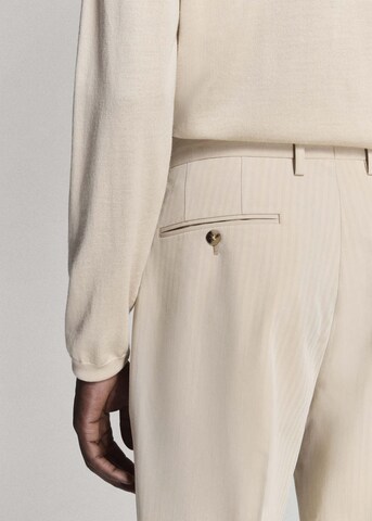 MANGO MAN Slim fit Pleated Pants 'Milan' in Beige