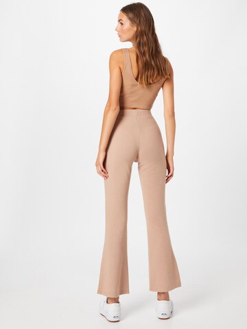 PIECES Flared Pants 'Pam' in Beige