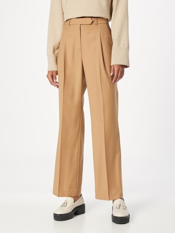 Designers Remix - Loosefit Pantalón plisado 'Edmund' en beige: frente