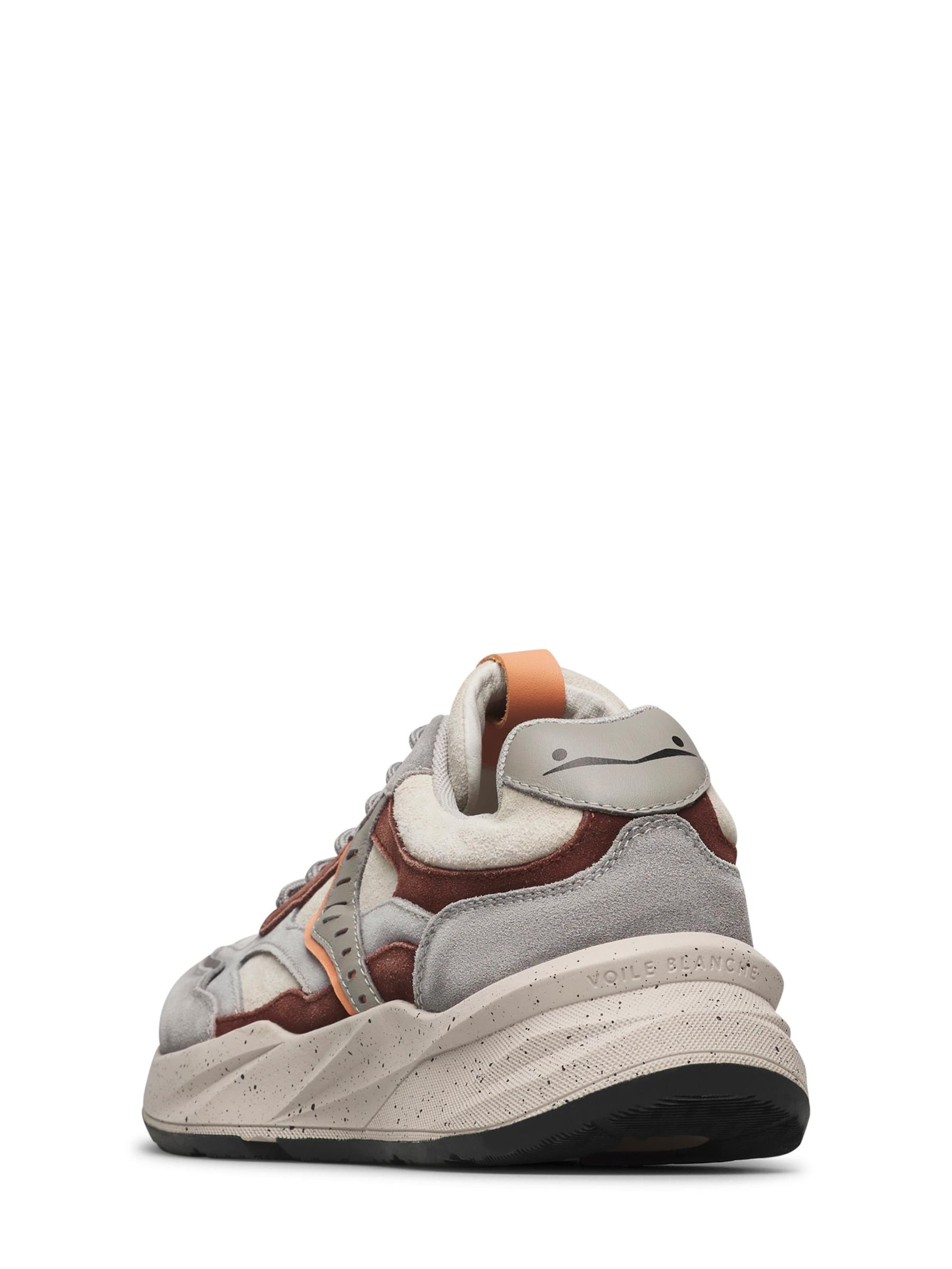 Baskets basses 'CLUB22.' Voile blanche en gris