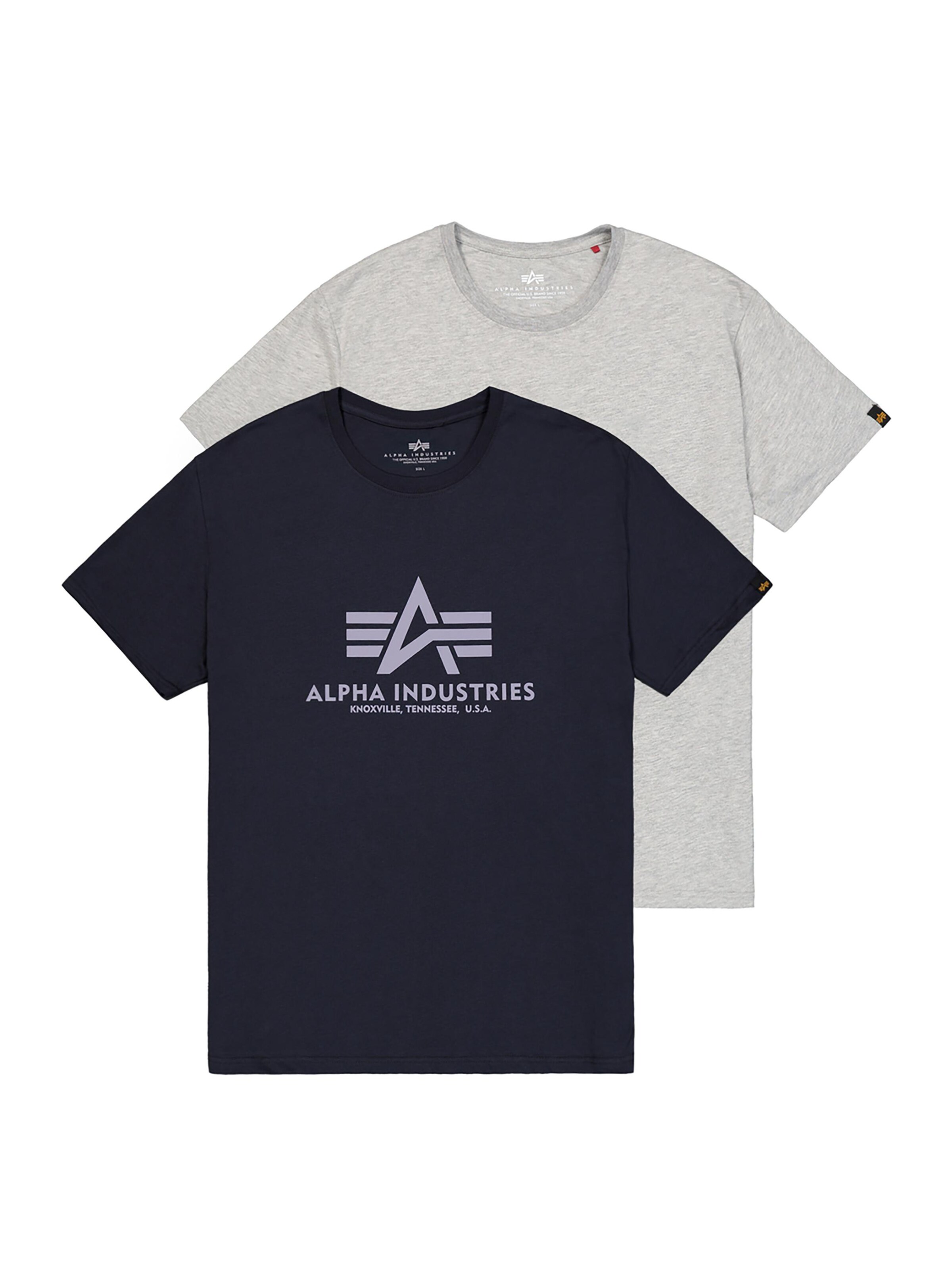 ALPHA INDUSTRIES Shirt 'Basic 2 Pack'‌‌‌‌‌‌‌‌ in Blau: Vorderseite
