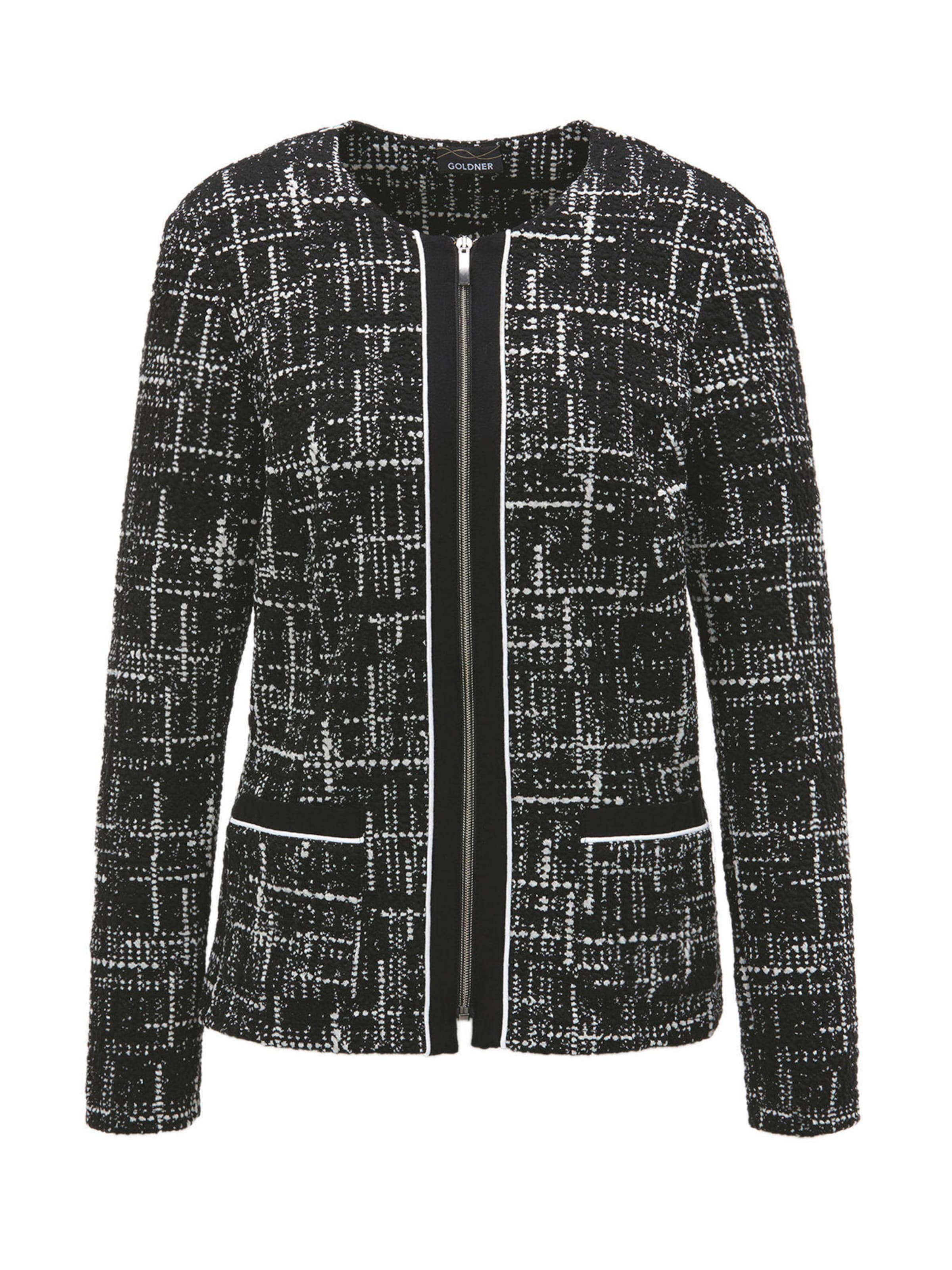 Goldner Tussenjas in de kleur Zwart / Wit, Productweergave