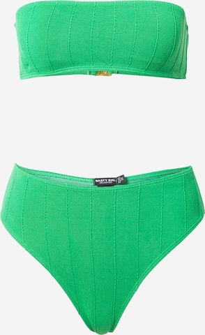 Nasty Gal Bandeau Bikini | zelena barva: sprednja stran