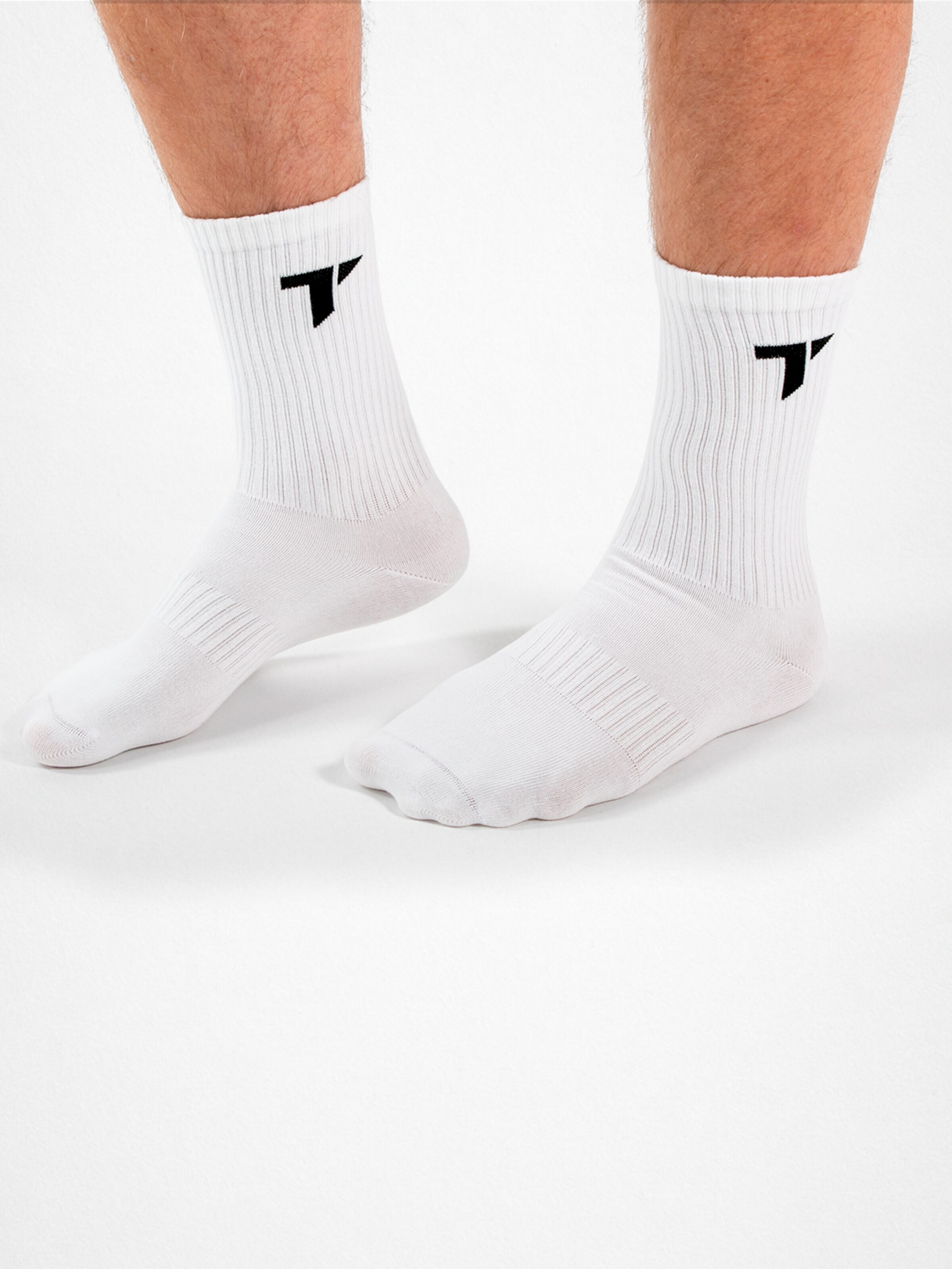 TRYIT Athletic Socks in White: front