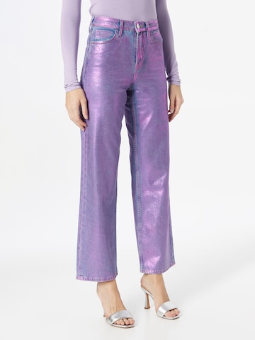 River Island Wide leg Jeans in Purple: front