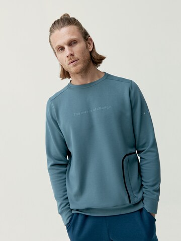 Born Living Yoga Athletic Sweatshirt 'Yangtse' in Blue: front
