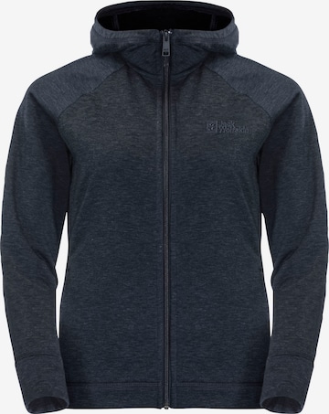 JACK WOLFSKIN Athletic Fleece Jacket 'Waldsee' in Blue: front