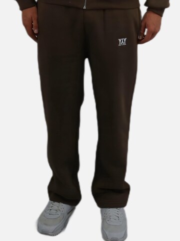 HEFTYKA Loose fit Workout Pants 'OPEN' in Brown