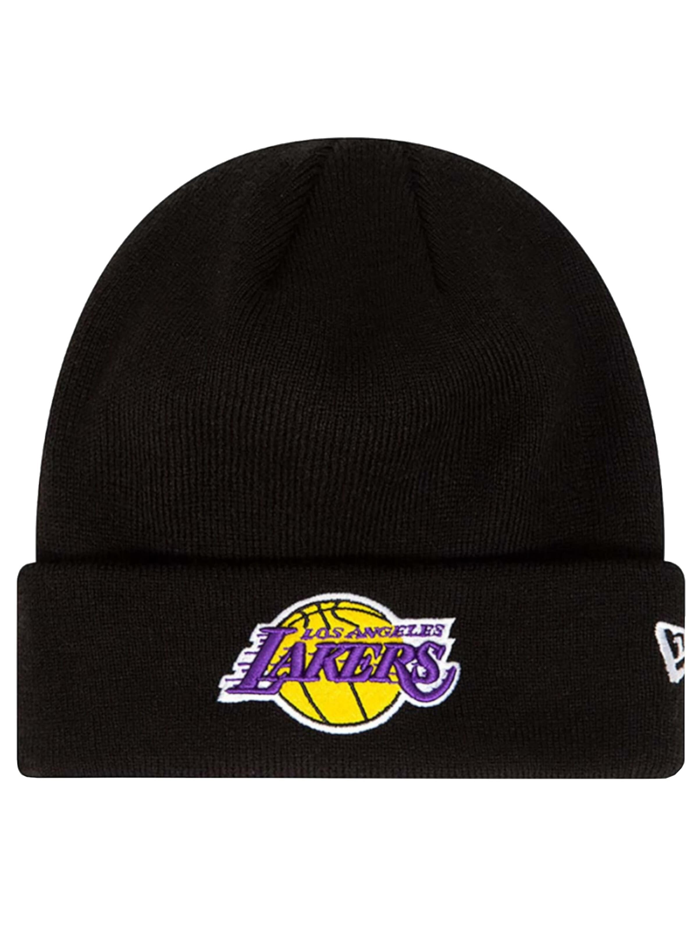 NEW ERA Muts 'New Era Essential Cuff Beanie Los Angeles Lakers Hat' in Zwart: voorkant