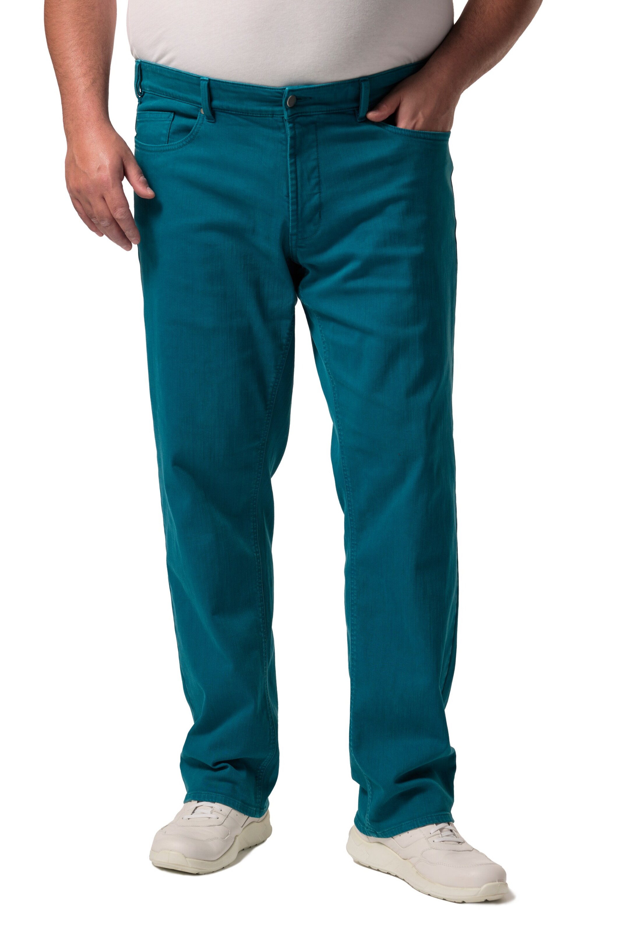 Men Plus Regular Pants in Blue: front
