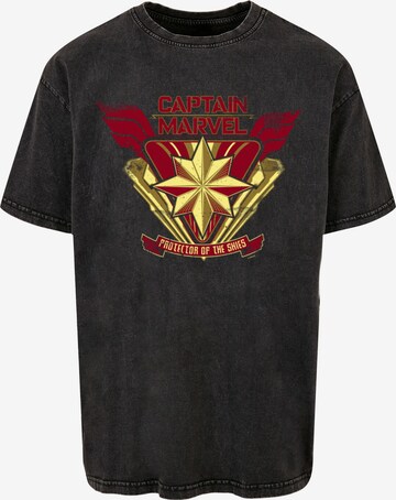 ABSOLUTE CULT T-Shirt 'Captain Marvel - Protector Of The Skies' in Schwarz: predná strana