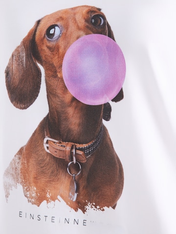 balta EINSTEIN & NEWTON Marškinėliai 'Bubble Dackel'