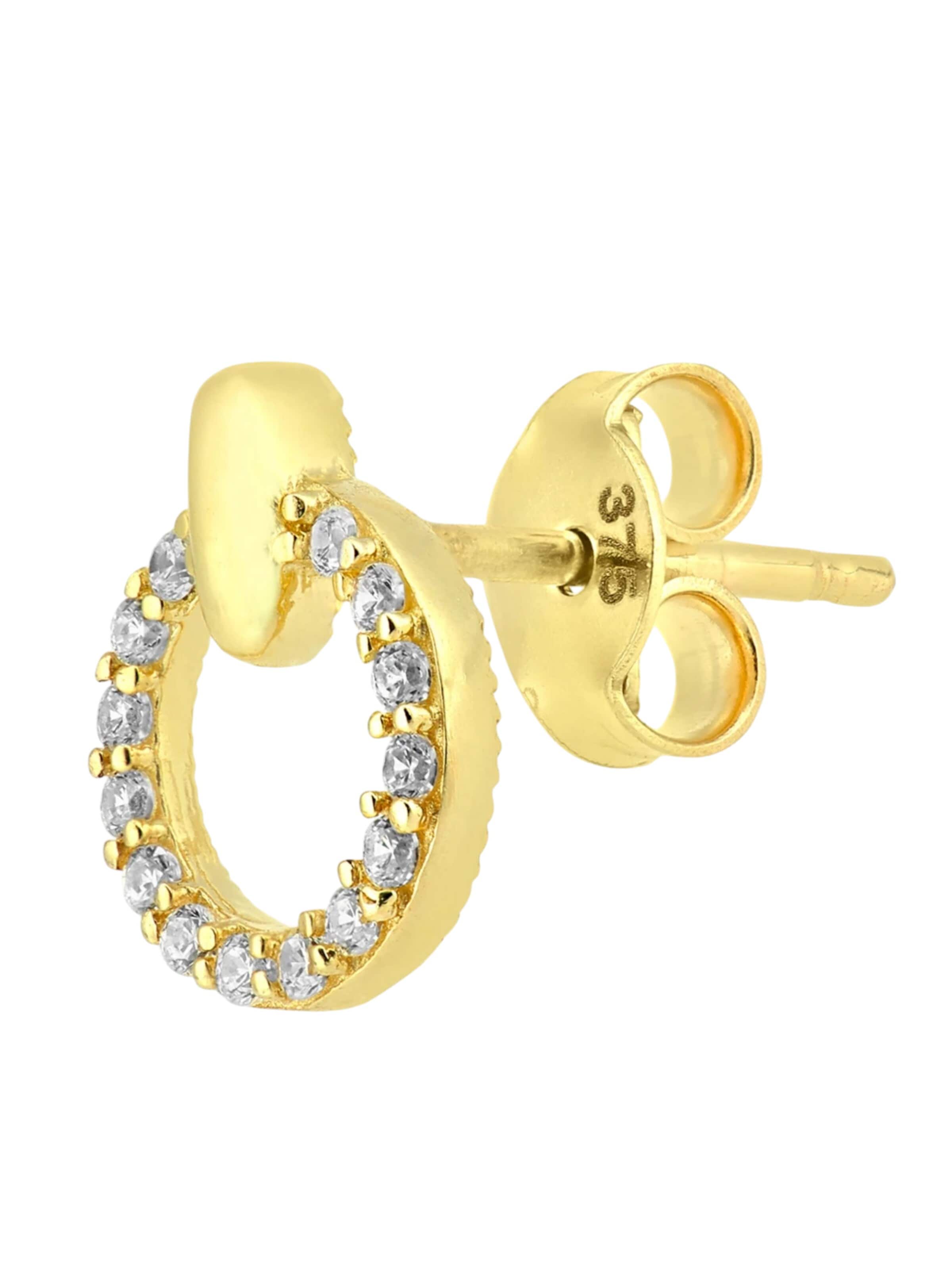 Boucles d'oreilles 'Ohrstecker aus 375 Gelbgold mit Zirkonia' Vanlere en jaune