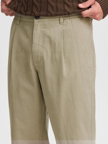 !Solid - Tapered Calças com pregas 'Moose Liam' em bege