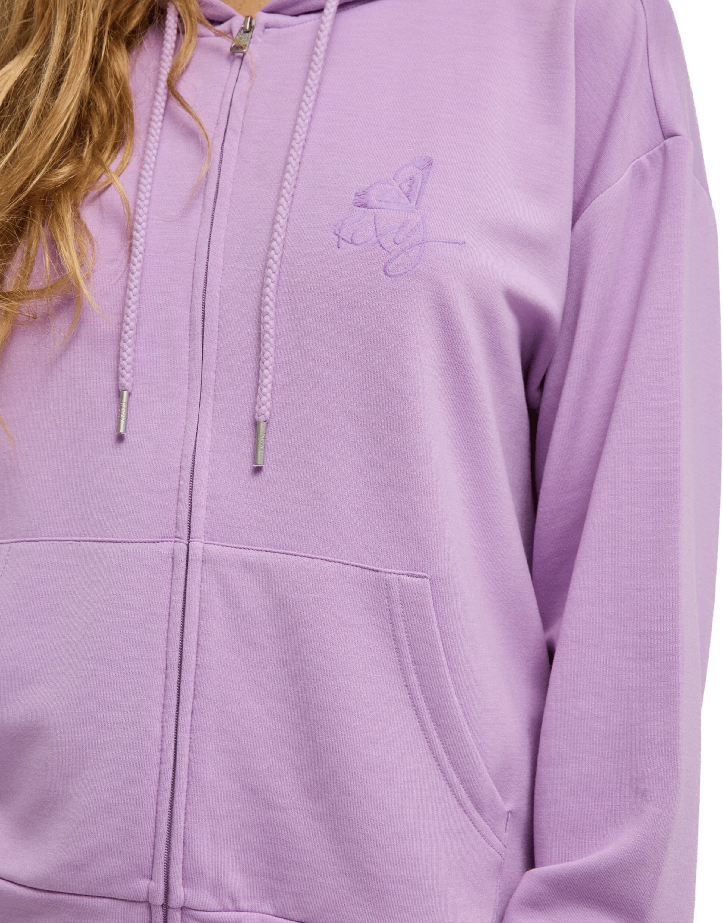 ROXY Zip-Up Hoodie 'Surfing By Daylight' in Purple