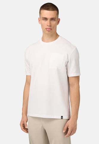 T-Shirt 'Cool Jade Piqué' Boggi Milano en blanc : devant