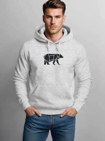 Neverless Sweatshirt 'Bär Lineart Polygon'‌‌‌‌‌‌‌ in Grau