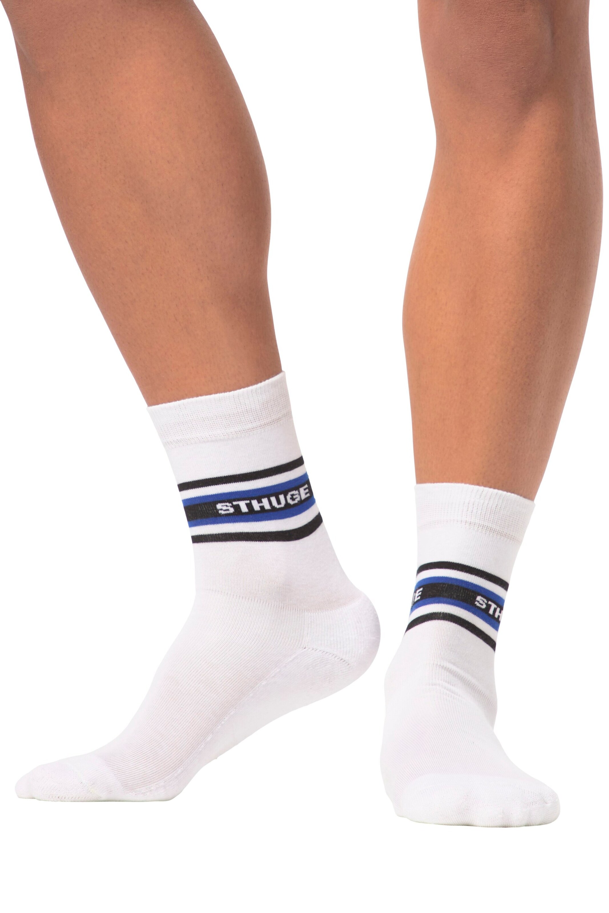 Chaussettes STHUGE en blanc : devant