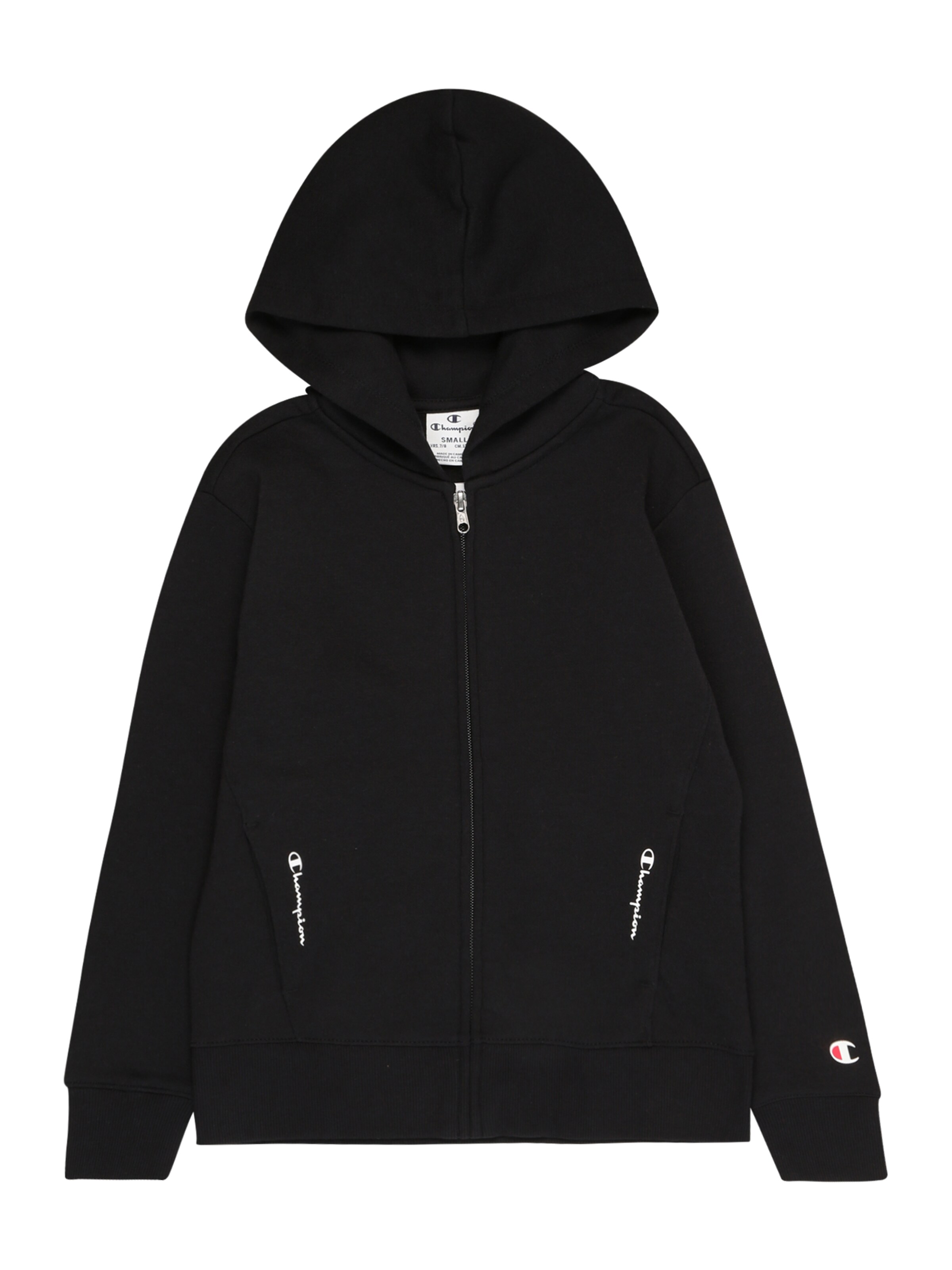 Champion Authentic Athletic Apparel Zip-Up Hoodie in Black: front