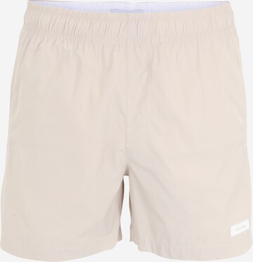 Calvin Klein Swimwear Board Shorts 'META ESSENTIALS' in Beige: front