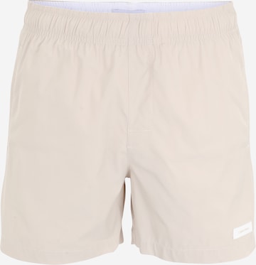 Calvin Klein Swimwear Board Shorts 'META ESSENTIALS' in Beige: front