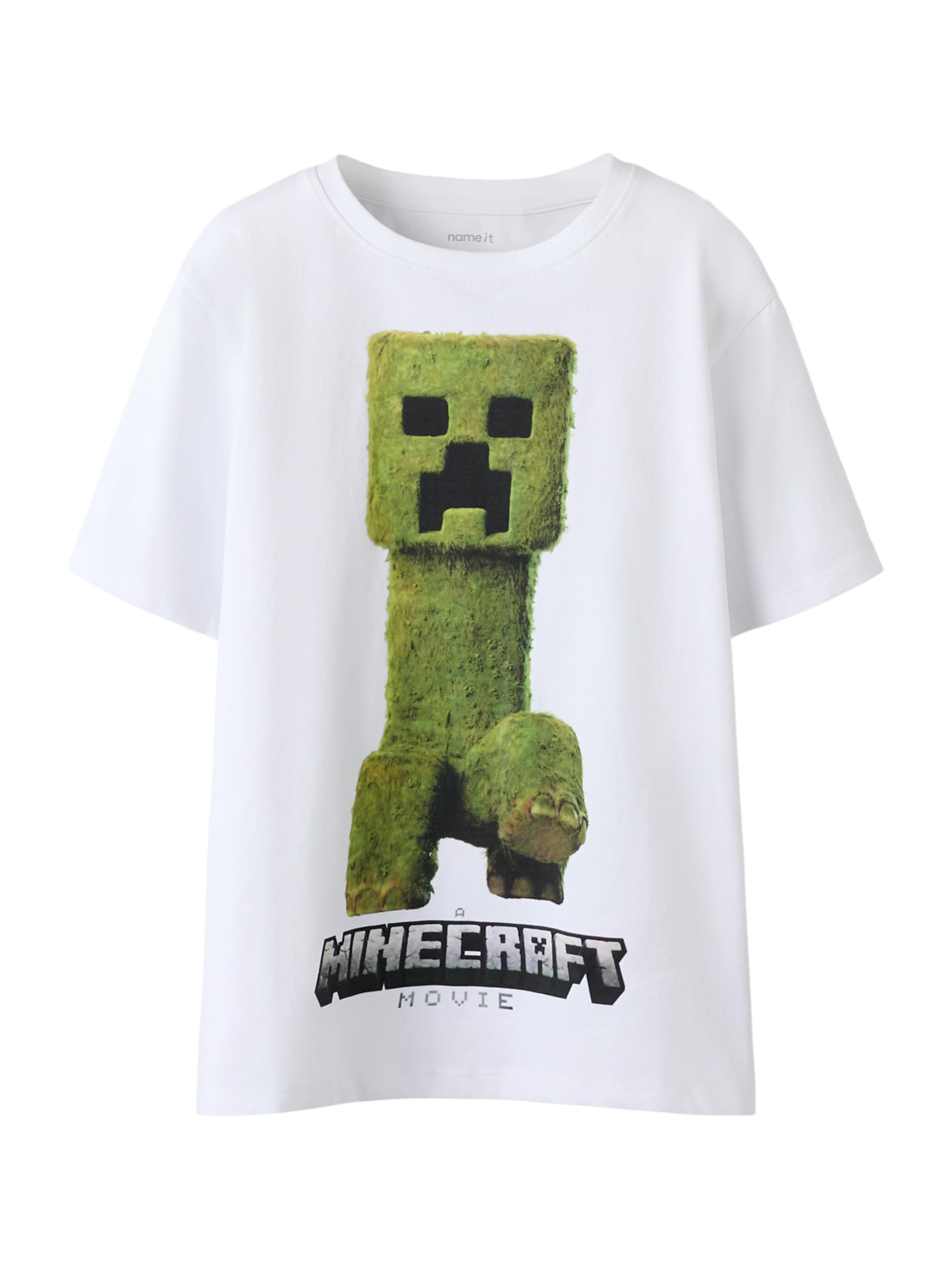 NAME IT Shirt 'NKMNORAN MINECRAFT' in Wit: voorkant