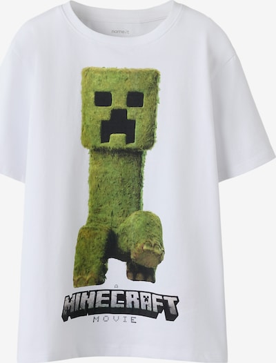 NAME IT Paita 'NKMNORAN MINECRAFT' koossa 110 värissä harmaa / vihreä / musta / valkoinen, Tuotenäkymä