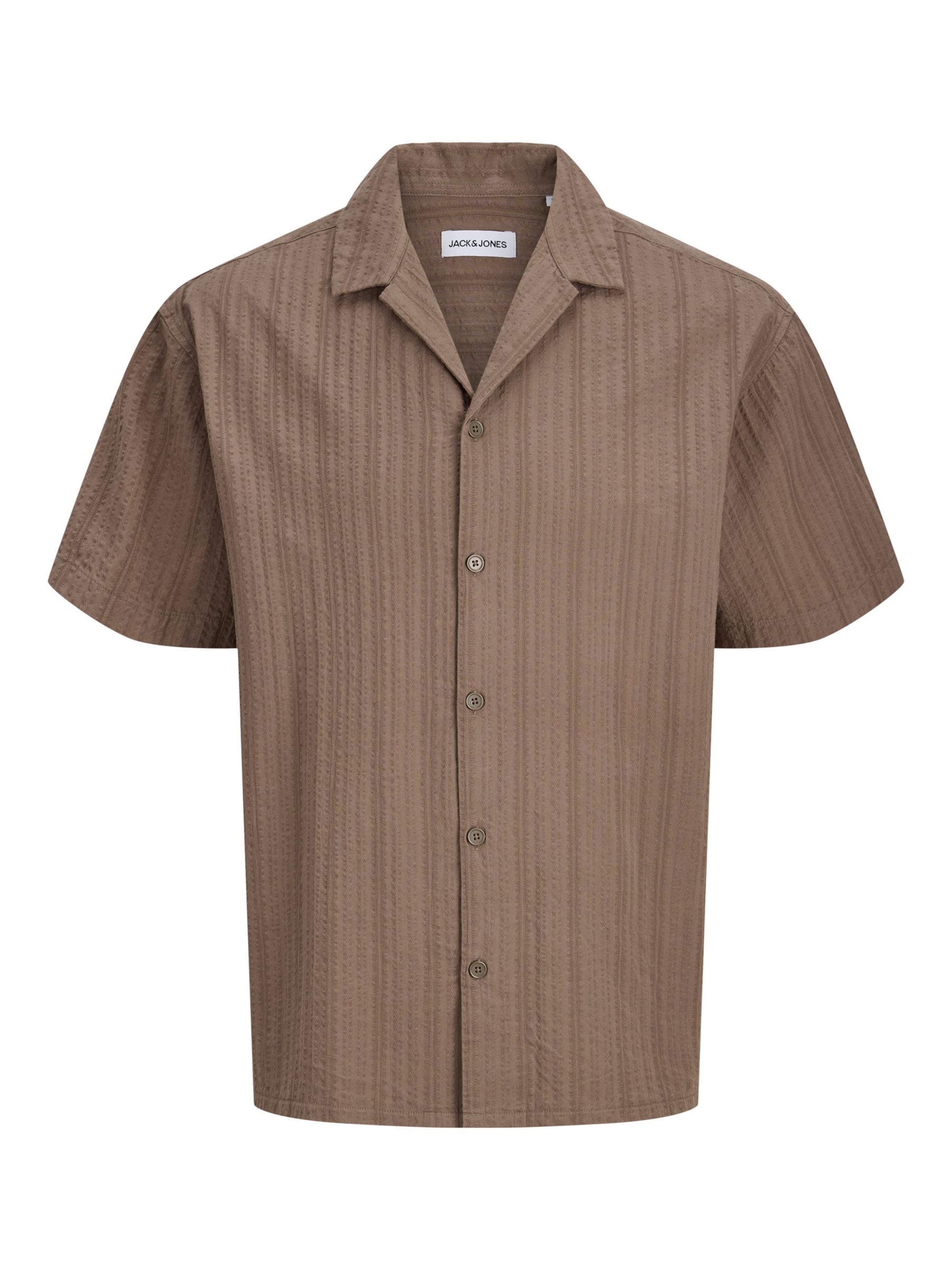 Chemise 'JJETyson' JACK & JONES en marron : devant