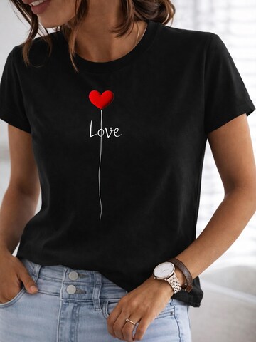 RMK Shirt 'Herz Ballon' in Black: front