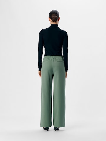 OBJECT Wide leg Chino trousers 'OBJLisa' in Green