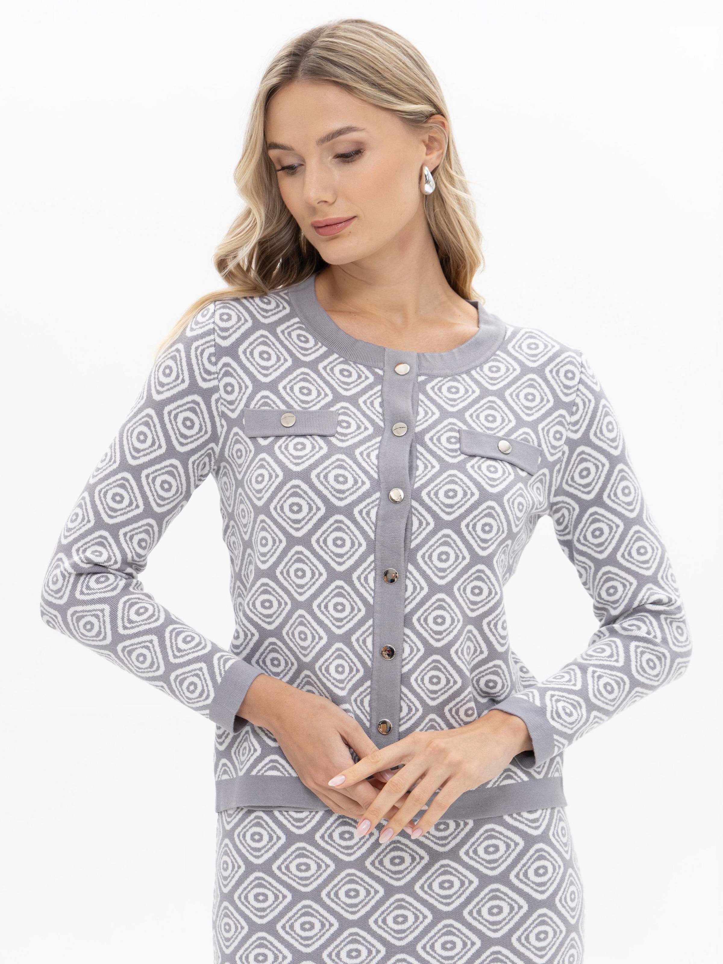 Passioni Strickjacke in Grau: Vorderseite