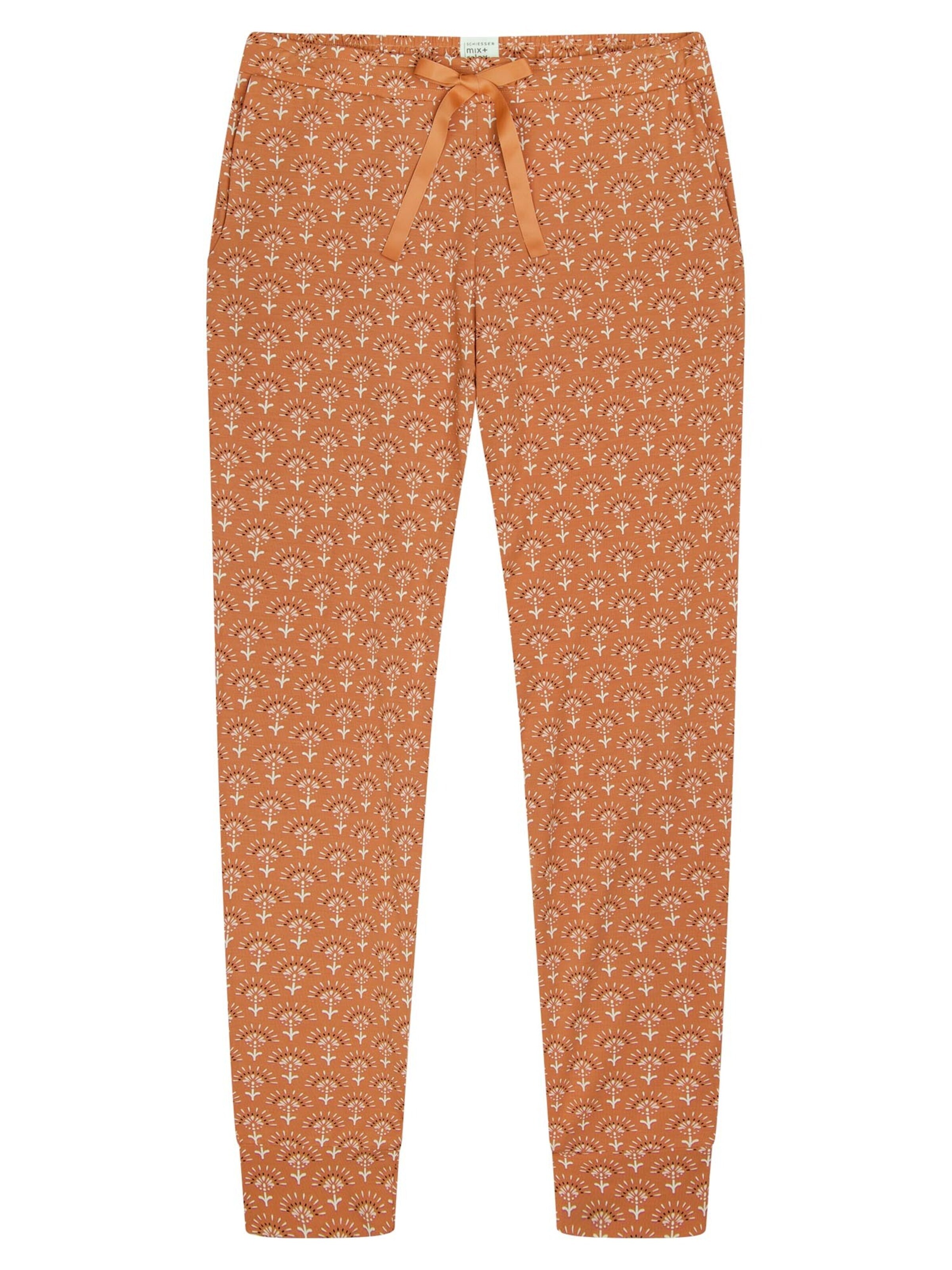 SCHIESSER Pajama Pants 'Mix & Relax' in Orange: front