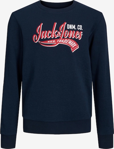 JACK & JONES Sportisks džemperis, krāsa - tumši zils / sarkans / balts, Preces skats