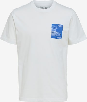 T-Shirt 'Corey' SELECTED HOMME en blanc : devant