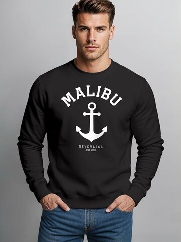 Neverless Sweatshirt 'Malibu Anker' in Black: front