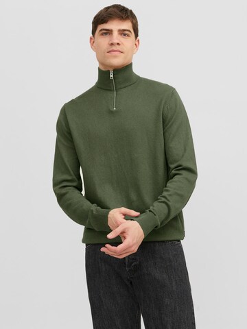 JACK & JONES Свитер 'JJEEmil' в Зеленый: спереди