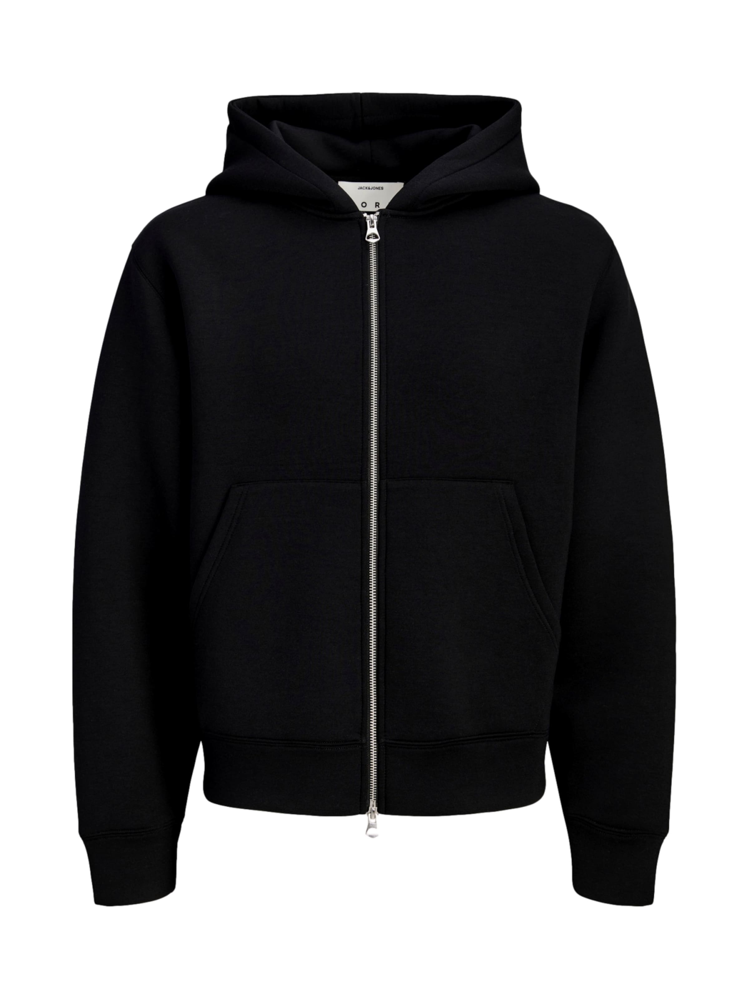 Jack & Jones Junior - Sudadera con cremallera 'JCOLegacy' en negro: frente