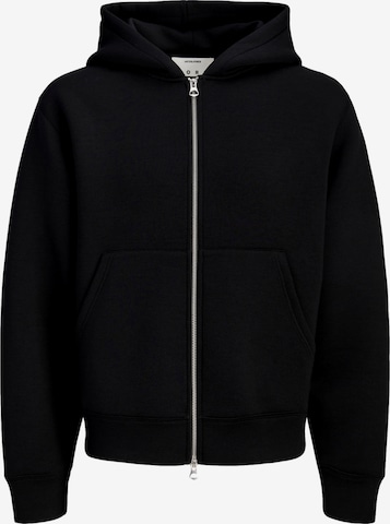 Jack & Jones Junior - Casaco em moletão 'JCOLegacy' em preto: frente