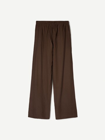 Bershka Wide leg Pants in Brown