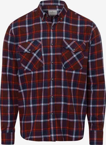 Cross Jeans Regular fit Button Up Shirt in Red: front