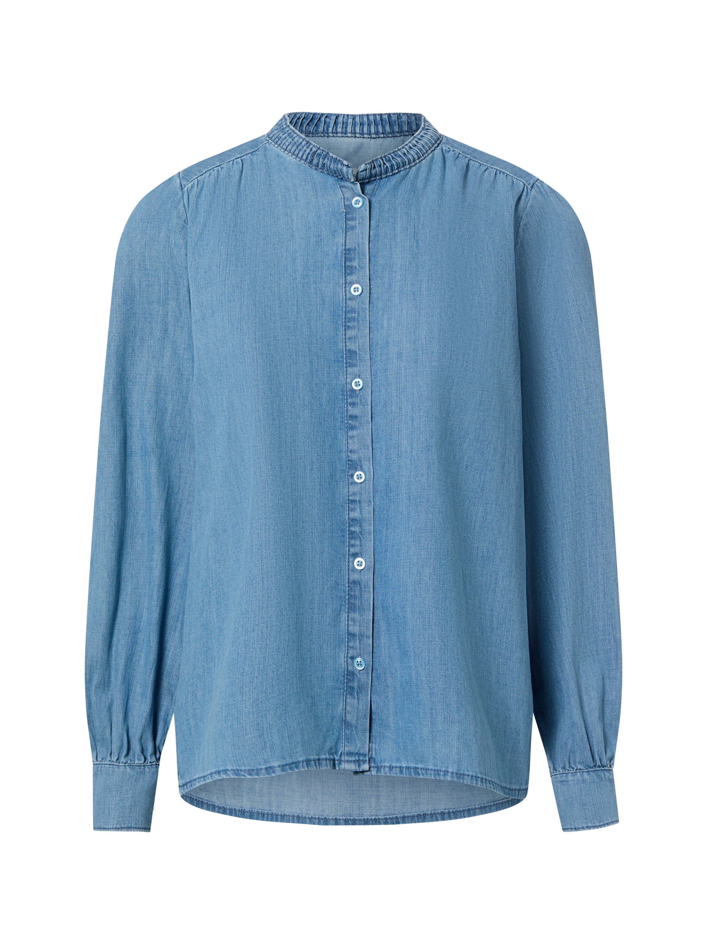 MORE & MORE Bluse in blue denim, Produktansicht