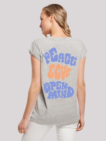 F4NT4STIC Shirt 'Peace Love and Open Mind' in Grey: front