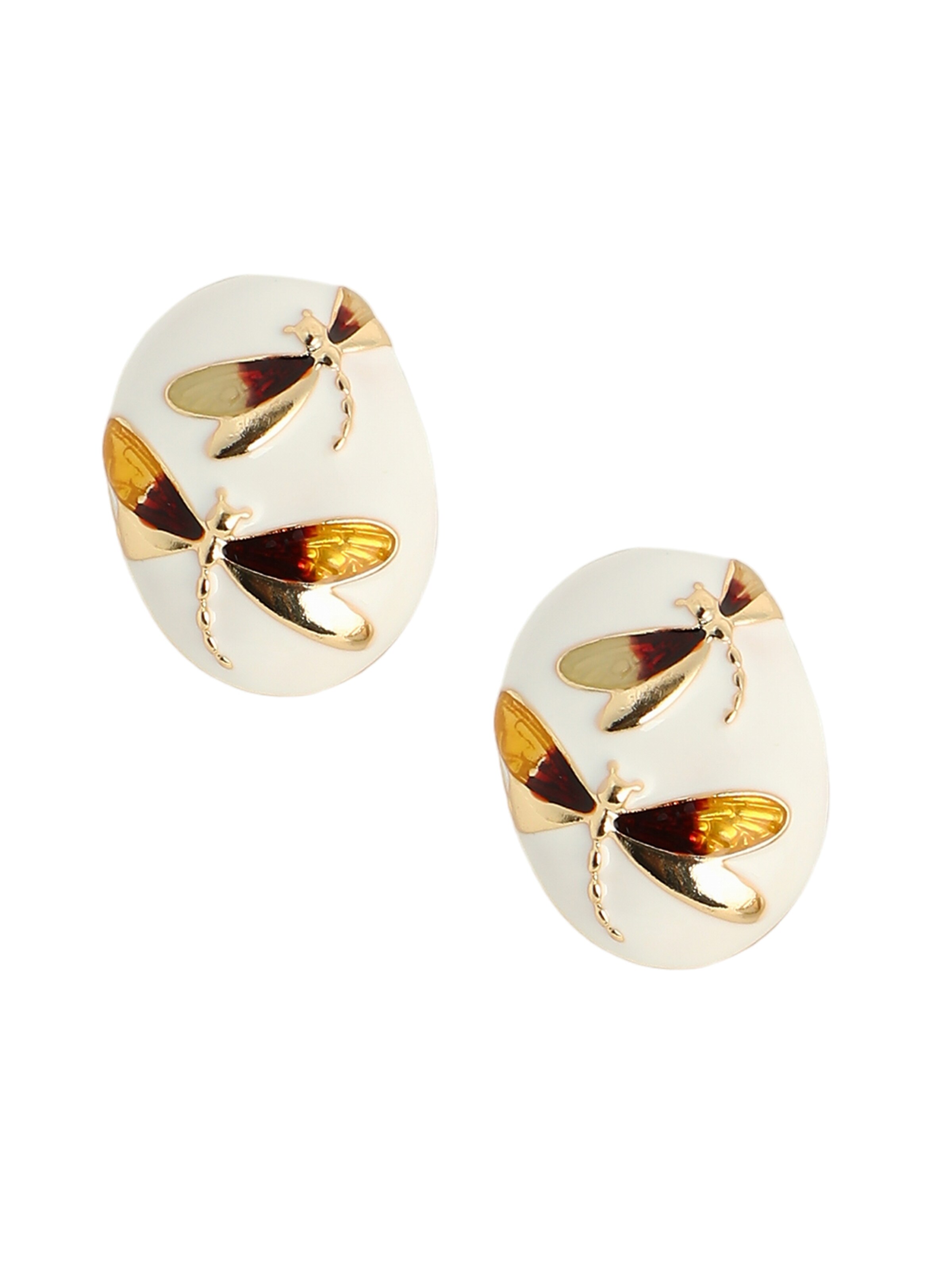 SOHI Kõrvarõngas 'Owena', värv valge: eest vaates