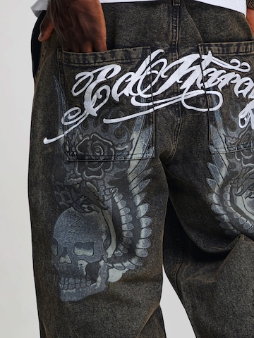 juoda Ed Hardy Plačios klešnės Kelnės: galas